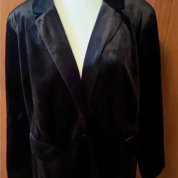 Roaman’s Women’s Black Polyester Blazer With Pockets And 1 Button 18w - Picture 4 of 16
